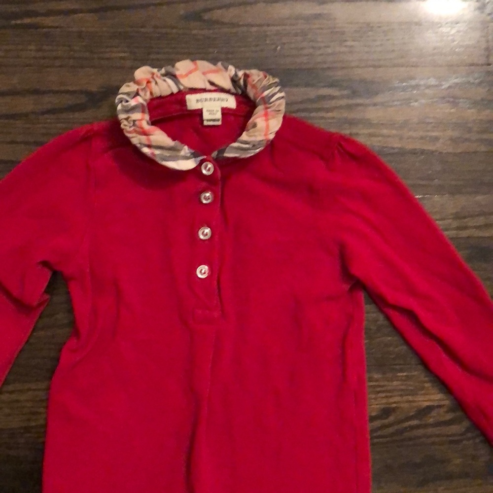 Burberry Ruffle Peter Pan Collar Polo Shirt